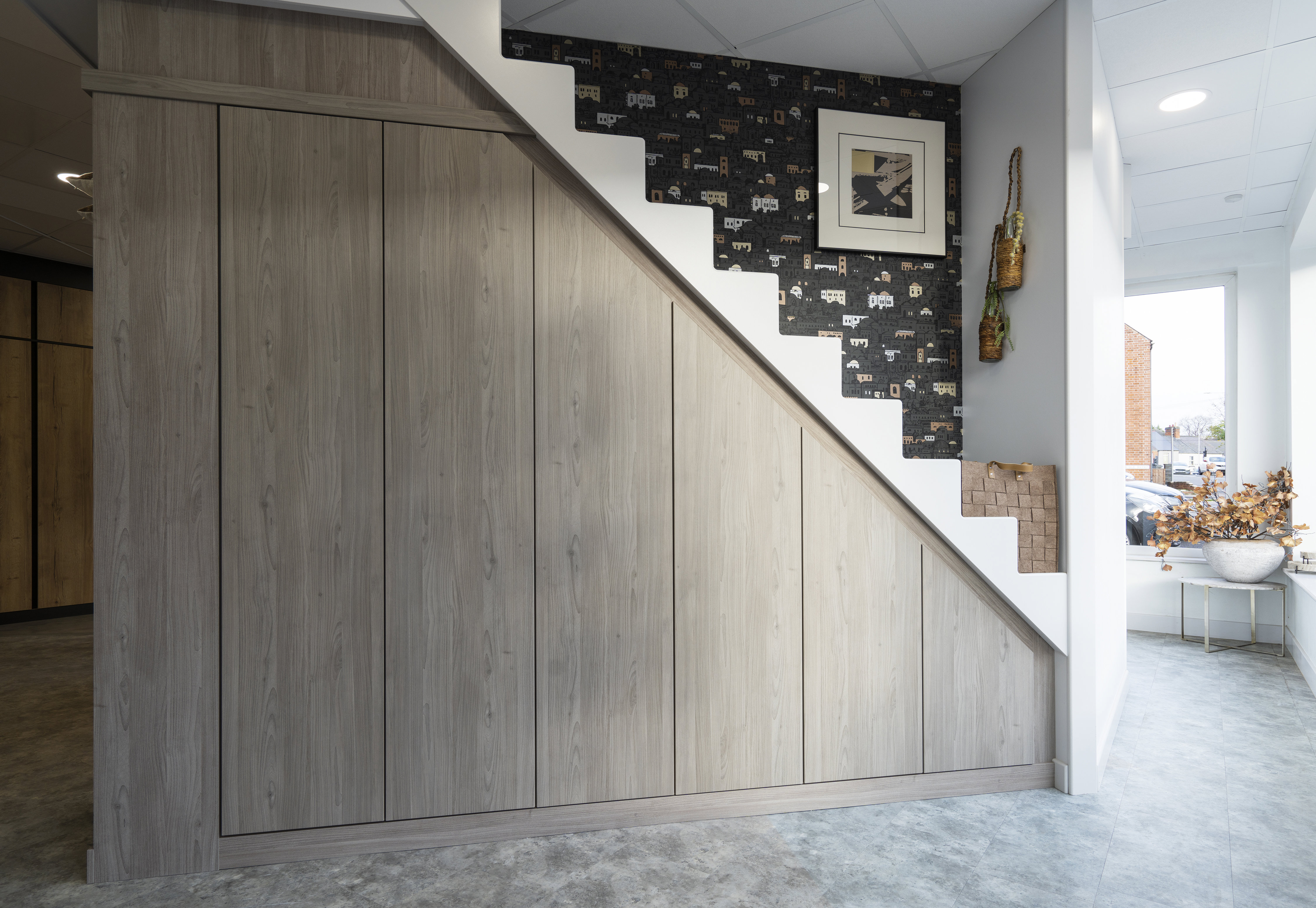 Grey understairs fitted storage