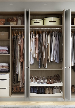 Elkin Fitted Wardrobes with Doors Open