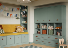 Hadleigh fitted living room furniture in fern green finish