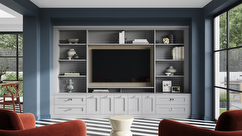 Elemore fitted living room furniture in dove grey finish
