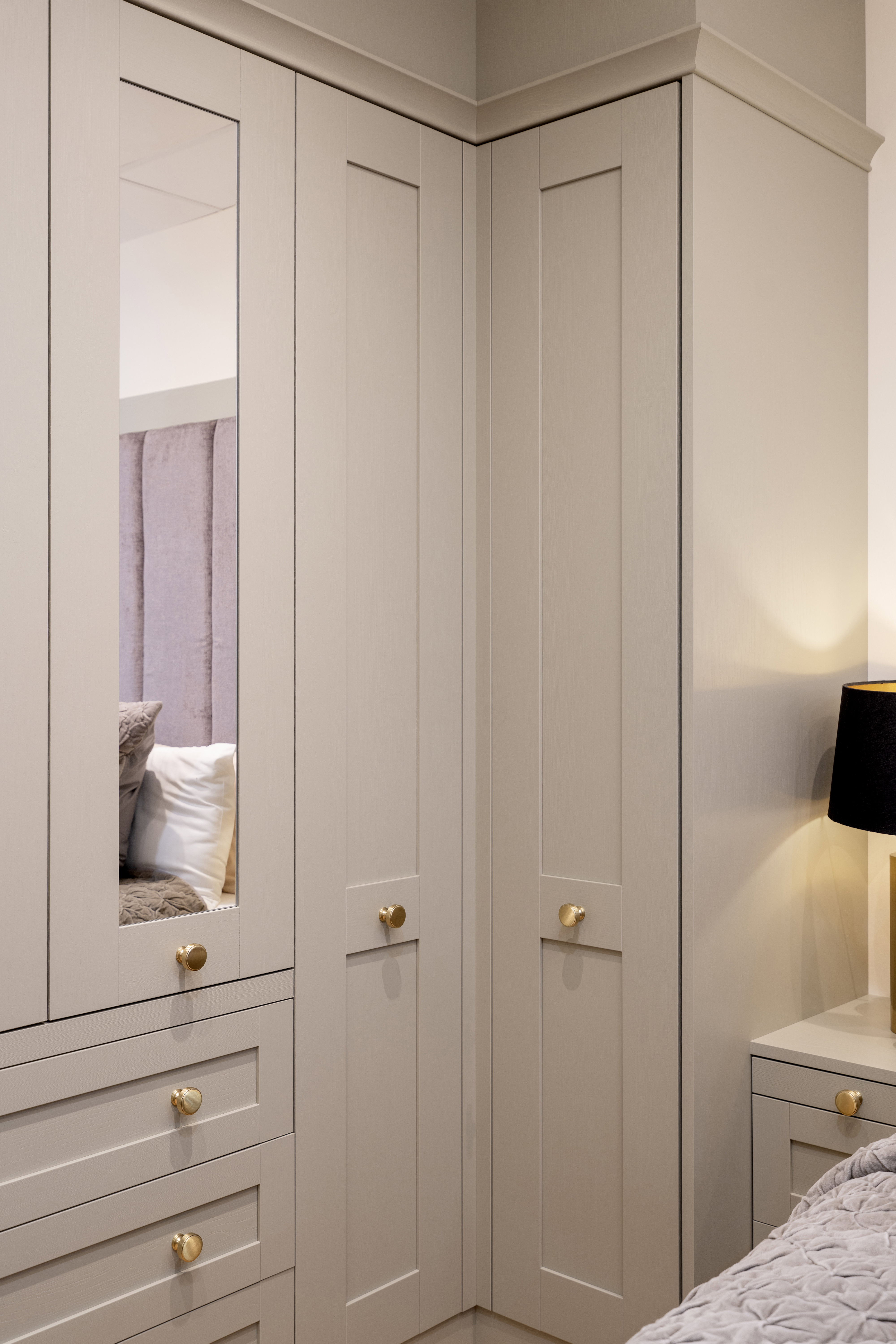 Croft French Grey Bedroom Fitted Wardrobe
