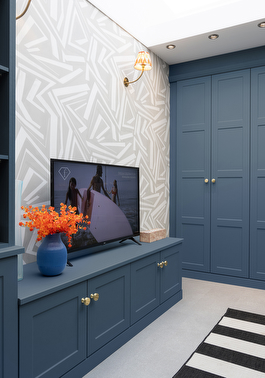 Hatton fitted bedroom wardrobes in indigo blue finish