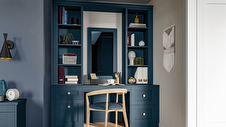 Marden cobalt fitted home office with rich blue cabinetry