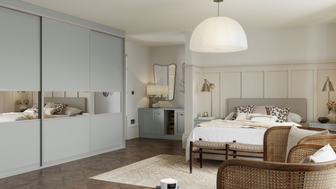 sliding wardrobe doors in Sliding Sea Salt & Silver Mirror