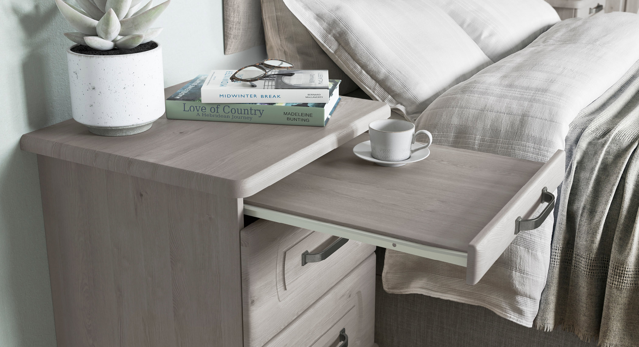 Pull out tea tray wardrobe accessory