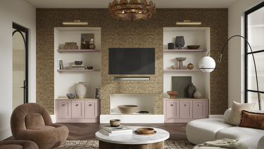 Peony fitted living room furniture with shelving