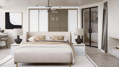 sliding wardrobe doors in White & Truffle Glass