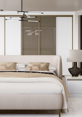 sliding wardrobe doors in White & Truffle Glass