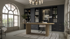 Cliveden charcoal fitted office with dark classic cabinetry